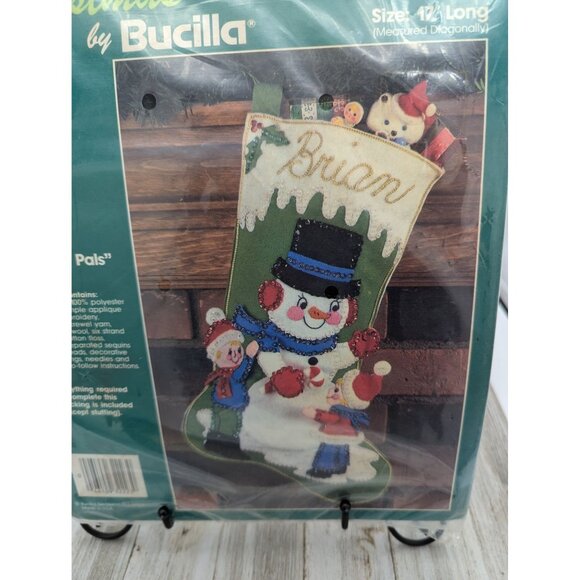 Bucilla Gallery Of Stitches Winter Pals Jeweled Stocking Kit 17" Long - Picture 7 of 10